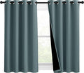 NICETOWN 100% Blackout Curtains 54 inches Long, Double-Deck Completely Blackout Window Treatment Thermal Insulated Lined Drapes for Small Window (Greyish Blue, 1 Pair, 46 inches Width Each Panel) by NICETOWN