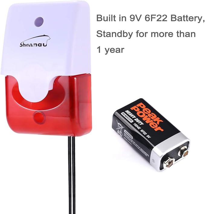 High / Low Water Level Sensor Detector Alarm 120 dB Red Strobe Siren, Adjustable Alarm Volume, Sump Bobber Water leak Sensor,16.4ft Probe Cord, Suitable for Water Tank/Aquarium, Swimming Pool/Basement - Image 5