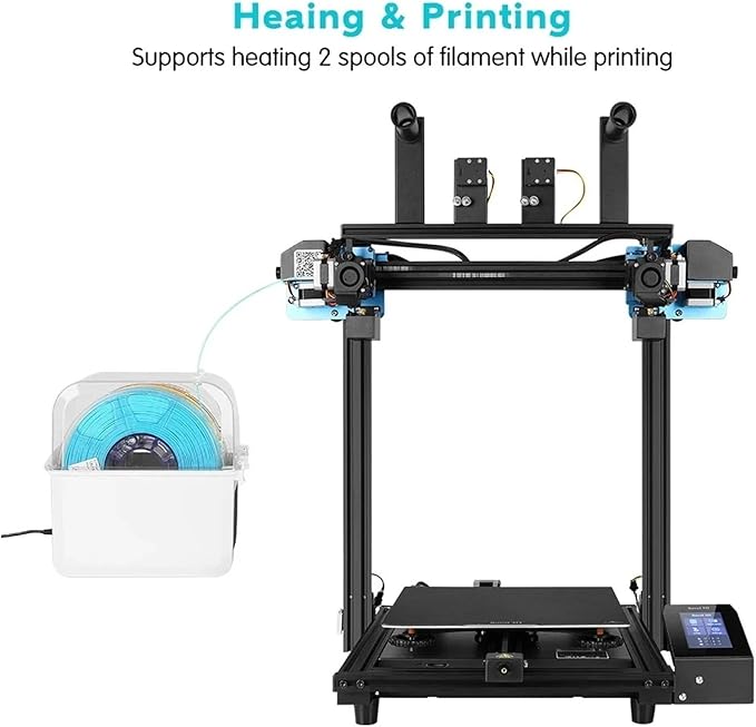 2 Rolls Filament Dehydrator Spool Holder Filaments Dry Box for 1.75mm, 2.85mm ABS PLA PETG TPU FDM Material 3D Printer Compatible with Sovol(EU Plug) - Image 3