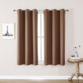 ChrisDowa Blackout Curtains 48 inches Long for Bedroom - 2 Panels Set Grommet Thermal Insulated Room Darkening Curtains for Living Room (Cappuccino, 42 x 48 Inch) by ChrisDowa
