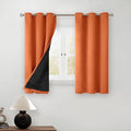 BGment Short 100% Blackout Curtains for Bedroom, Thermal Insulated Lined Energy Efficiency Noise Reducing Grommet Curtains 54 Inch Length for Small Window 2 Panels Each 42 Inch Wide, Burnt Orange by BGment