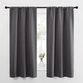 NICETOWN Grey Window Curtains for Bedroom - Home Decoration Thermal Insulated Rod Pocket Blackout Blinds & Drapes for Small Windows (Gray, 2 Panels, W34 x L63 -Inch) by NICETOWN