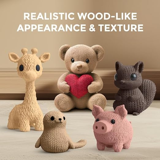 Real Wood Fiber PLA Filament 1.75mm Dark Brown Color, Natural Matte Texture, Reduced Clogging, Easy to Print, 1kg(2.2lbs) SUNLU 3D Printer Filament, Walnut - Image 3