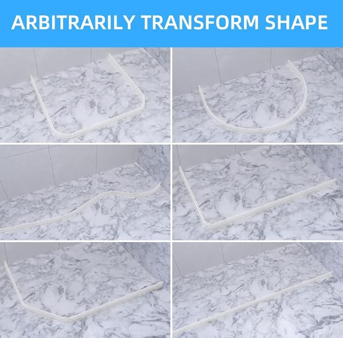 Duzzy 39 Inch Shower Threshold Water Dam, Shower Water Guard to Keep Water in Shower, Shower Water Stopper Dry and Wet Separation Suitable for Bathroom and Kitchen (Clear) - Image 5
