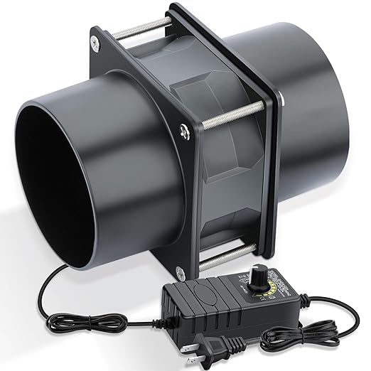 Wathai 80mm Small 12V DC Axial Exhaust Fan with AC Adapter, 3 Inch Duct Fan for Fume Extractor, Soldering Smoke, 3D Printer Enclosure, Laser Engraver Dual Ball High Airflow by Wathai