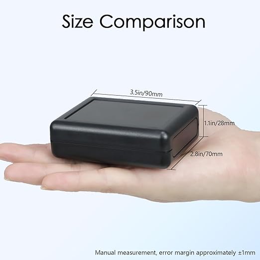 Project Box 8 Pieces Electrical Box Small Junction Box ABS Plastic Enclosure Power Electronic Case Black 3.5" x 2.8" x 1.1"(90 x 70 x 28mm) - Image 2