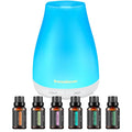 InnoGear Essential Oil Diffuser with Oils, 100ml Aromatherapy Diffuser with 6 Essential Oils Set, Aroma Cool Mist Humidifier Gift Set, White by InnoGear
