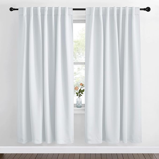 NICETOWN Living Room Darkening Curtain Drapes - (Cloud Grey Color) W62 x L72, Set of 2, Room Darkening Window Treatment Drapery Panels for Room Divider Garage Balcony Office by NICETOWN