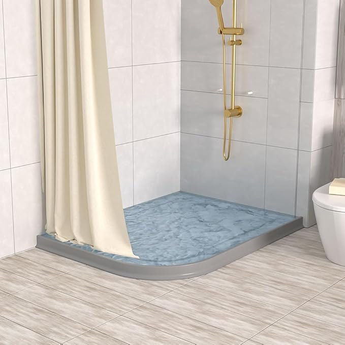 Duzzy 67 Inch Shower Threshold Water Dam, Shower Water Guard to Keep Water in Shower, Shower Water Stopper Dry and Wet Separation Suitable for Bathroom and Kitchen - Image 7