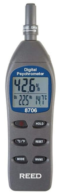 Reed Instruments 8706 Digital Psychrometer/Thermo-Hygrometer, (Wet Bulb, Dew Point, Temperature, Humidity) by REED+Instruments