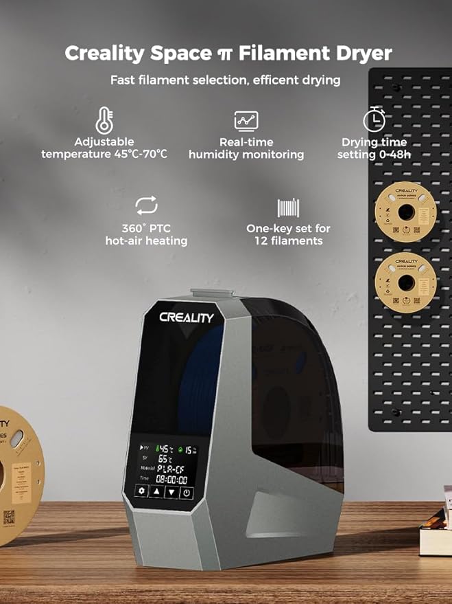 Creality Upgraded Space Pi Filament Dryer, 3D Printer Filament Dryer Box, 360° 80W PTC Filament Storages, Filament Dehydrator for PLA ABS PETG PA Filament 1.75/2.85mm, Spool Holder - Image 2