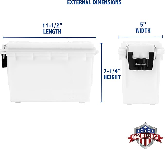 Sheffield 12634 Field Box, Pistol, Rifle, or Shotgun Ammo Storage Box, Tamper-Proof Locking Ammo Can, Water Resistant, Made in The U.S.A, Stackable, White - Image 2