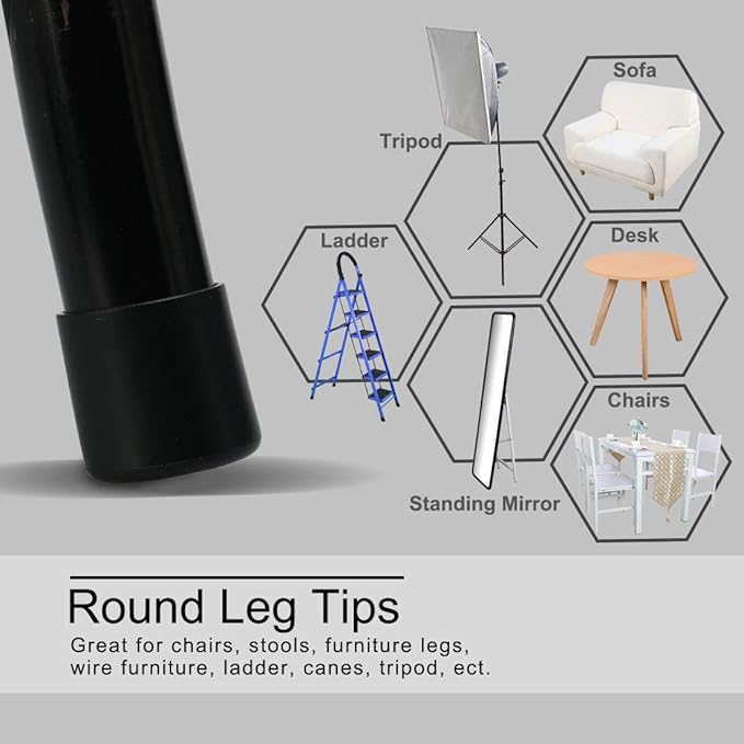 uxcell PVC Leg Cap Tip Cup Feet Cover 20mm 0.79" Inner Dia 10pcs Floor Protector Moisture Resistant for Furniture Chair Desk - Image 5