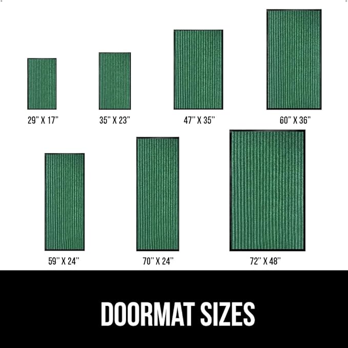 GORILLA GRIP Waterproof Traffic Guard Door Mat, 72x48, Heavy Duty Entryway Mats, Strong Backing Commercial Utility Rugs for Office Hallway, Garage Floor and Home, Low Profile Carpet Runner, Green - Image 6