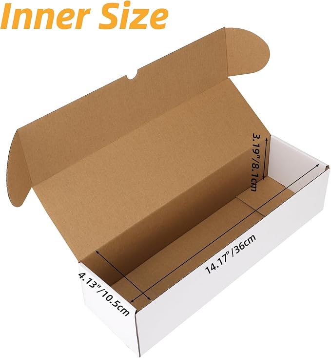Bulk 400 Capacity Card Toploaders Storage Box, in Total 25 Pack Brown White Cardboard Shipping Boxes for 10000 Count 35pt 3x4 inch Toploaders or Toploaded Cards - Image 4