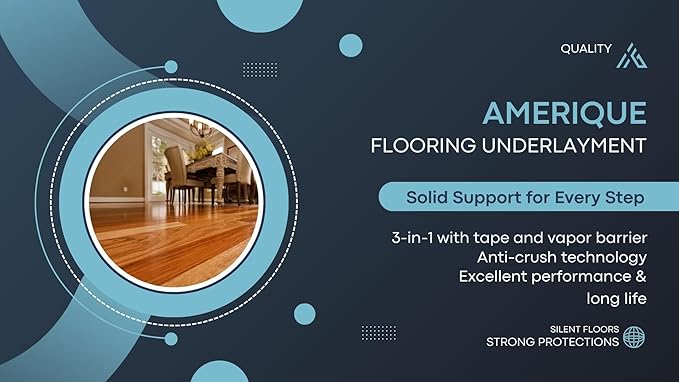 400SQFT AMERIQUE 2MM Premium Flooring Padding 3-in-1 Heavy Duty Foam Royal Blue 200SF/Roll, Pack of 2 Underlayment, with Tape & Vapor Barrier - Image 5