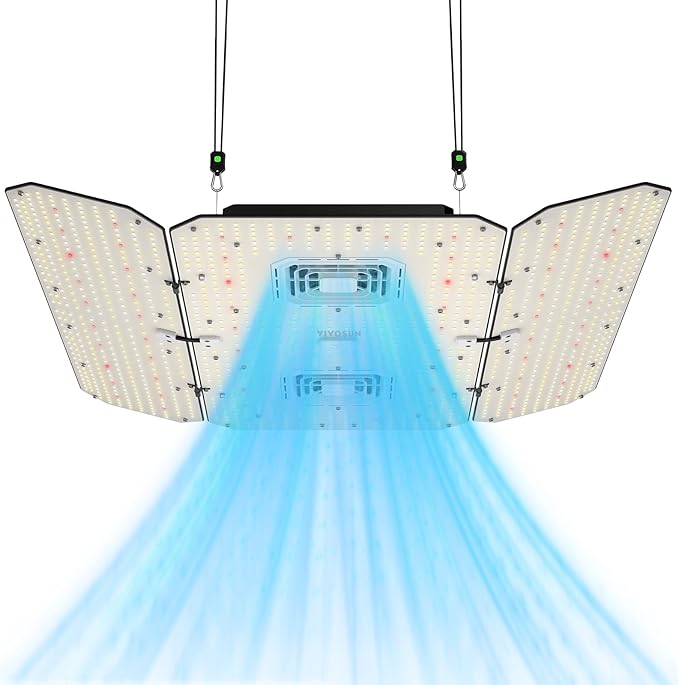 VIVOSUN AeroLight Wing AW400SE, LED Grow Light 400W with Integrated Circulation Fan, App Compatible, Used with Growhub Controller E42A/E25 to Achieve More Functions for 4x4/5x5 Grow Tent by VIVOSUN