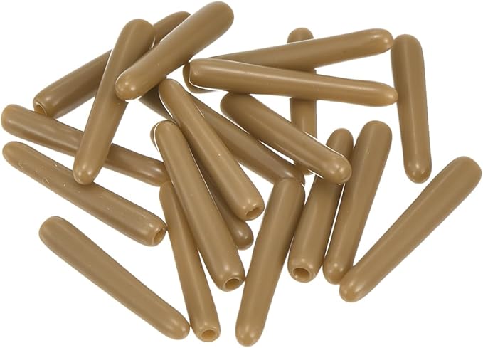 uxcell 20pcs Rubber End Caps 1.3mm ID Vinyl PVC Round Tube Bolt Cap Cover Screw Thread Protectors Light Brown - Image 4