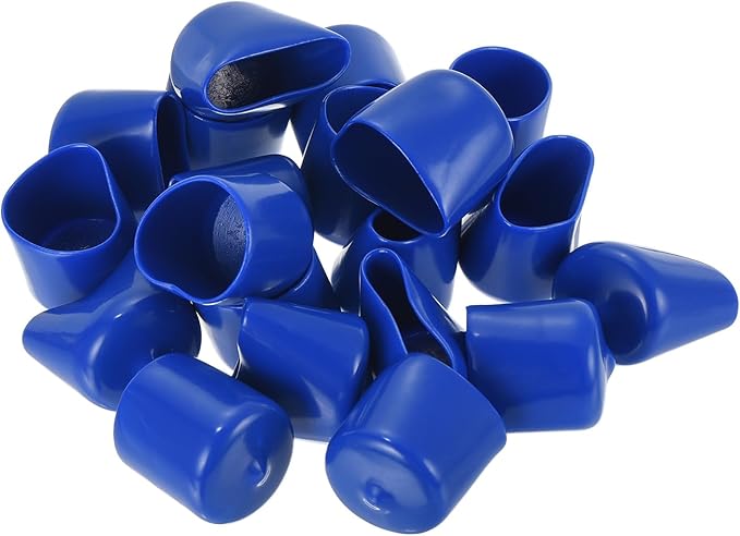 uxcell 20pcs Rubber End Caps 25mm ID Vinyl Round Tube Bolt Cap Cover Screw Thread Protectors Blue - Image 4
