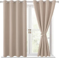 Hiasan Blackout Curtains for Bedroom - Thermal Insulated & Light Blocking Window Curtains for Living Room/Kids Room, 2 Drape Panels Sewn with Tiebacks, Camel, 52 x 45 Inch by Hiasan