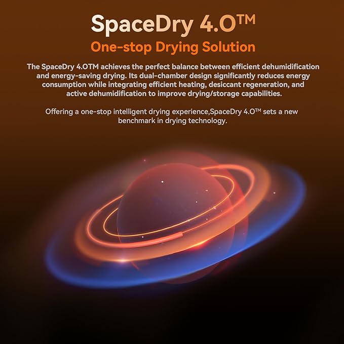 Creality Filament Dryer Box,Space PI X4 Dry Box 4 Spool,200W PTC 3D Printer Dehydrator,360° Uniform Drying,Upto 85℃,Dual Chamber,Auto Silent,Desiccant Refresh,Active Dehumidifier for PLA,PETG,ABS,PA - Image 7