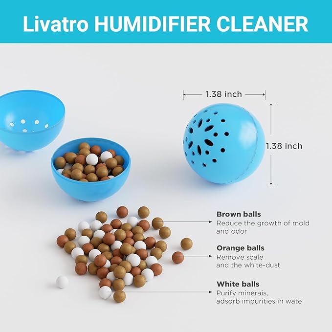 Humidifier Cleaner – Fight Mold and Bacteria with Humidifier Cleaning Ball, Prevents Hard Water Build-Up, Eliminates White Dust, Removes Odor, For All humidifiers, Fish Tank（Upgraded） - Image 5