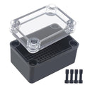 Junction Box,IP67 Waterproof ABS Black Project Box Clear Cover with Mounting Plate Electrical Box Enclosure for Outside Electronics 3.7 x 2.6 x 2.2inch(95x65x55mm) by Otdorpatio