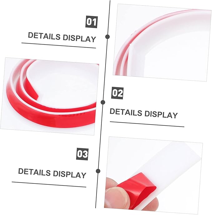 Angoily 2pcs Silicone Countertop Water Retaining Strip Self-adhesive Bathroom and Kitchen Splash Guard Sealing for Water Barrier - Image 3