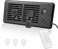 Register Booster Fan for 4" x 12" Vents Only,10 Speeds to Control Cool and Warm Airflow, Air Conditioning Vents with LED Screen Remote & Thermostat Control, for Room Walls & Floors (Black) by WeeLeeGoo