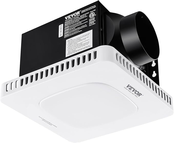 VEVOR Bathroom Exhaust Fan, 80 CFM High-Efficiency Ventilation, 1.5sones Low Noise Operation All-Copper Motor, Remote Control, Energy-Saving Bathroom Ceiling Fan, Attic Access Needed by VEVOR