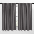 NICETOWN Blackout Curtain Panels Window Draperies - (Grey Color) 70x63 inch, 2 Pieces, Rod Pocket & Back Tab Insulating Room Darkening Blackout Drapes for Bedroom by NICETOWN