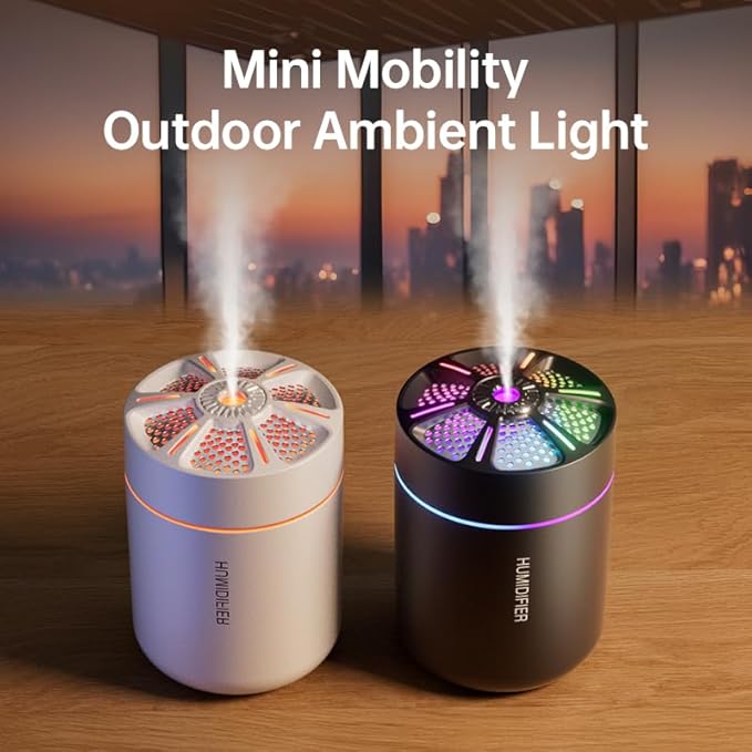 180ml Portable Small Humidifier with Colorful LED Night Light, USB Personal Desktop Humidifier for Car Home Office Travel, Auto Shut-Off, 2 Mist Modes, Super Quiet - Image 8