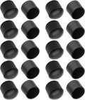 20 Pcs Round Rubber Furniture Leg Caps, 5/8"(16mm) Vinyl Flexible Chair Leg Floor Protectors/Covers Plastic End Caps for Patio/Indoor Furniture Leg Caps Railing (Black) by Bonsicoky