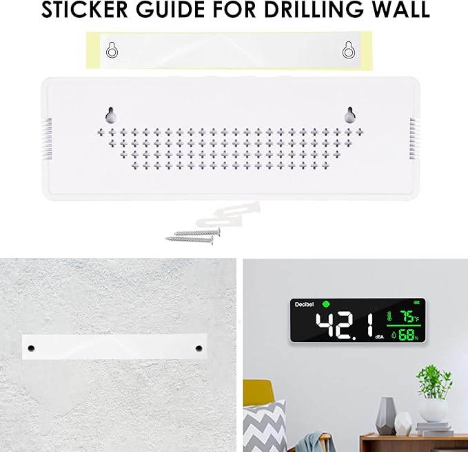 Decibel Meter Wall Hanging Sound Level Meter 11 inch Large LED Display Noise Temperature Humidity Meter with Alarm Icons Indicator Wide Applications for Classroom, Studio, Home, Factory - Image 7