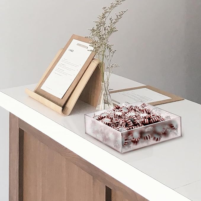 Marketing Holders Acrylic Display Box Countertop Showcase Bin 6.75" x 6.75" x 2" Frosted Lucite Merchandise Storage with Open Bottom Square Flippable Cubby No Lid for Retail Stores and Expos - Image 6