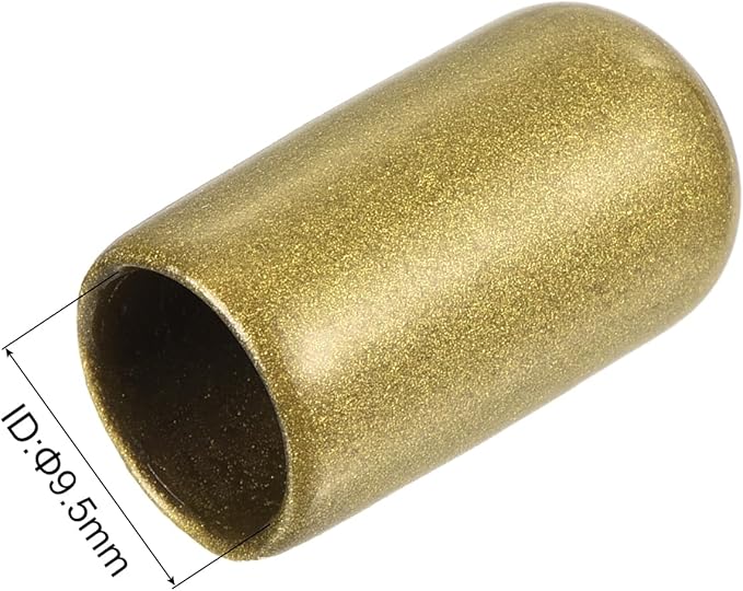 uxcell 20pcs Rubber End Caps 3/8"(9.5mm) ID Vinyl Round Tube Bolt Cap Cover Thread Protectors Gold - Image 3