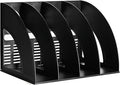 Marte Vanci Magazine File Holder Vertical PP Folder Book Desktop Organizer Plastic Storage Sturdy Vertical 4 Section Folder Black by MarteVanci