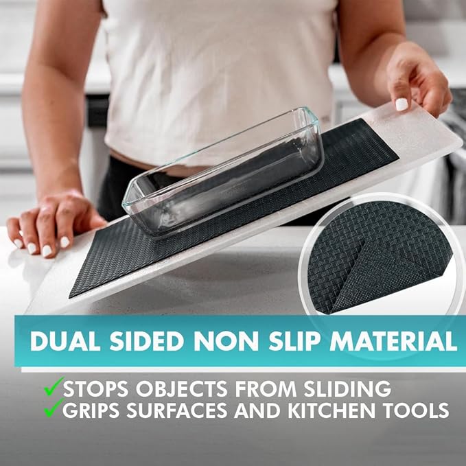 Shelf Liner, Drawer Liner & Kitchen Cabinet Liner – Thick Waterproof Rubber Refrigerator Liners, Fridge Mat, Wire Shelf Cover for Dresser, Pantry, Bathroom, Closet & Toolbox - Image 5