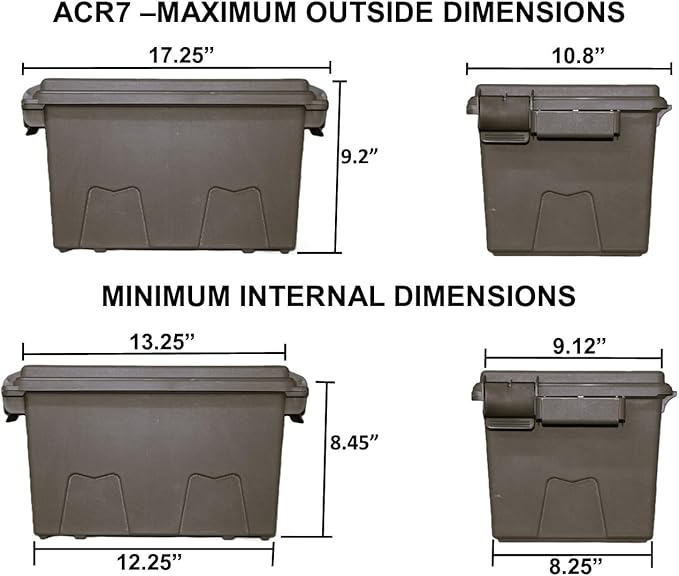 MTM ACR7-18 Ammo Crate Utility Box, Ammo, survival or hunting gear storage, O-Ring seal for water resistant dry storage, Double padlock tabbed for security, Carries 65lbs of gear, Army Green - Image 4