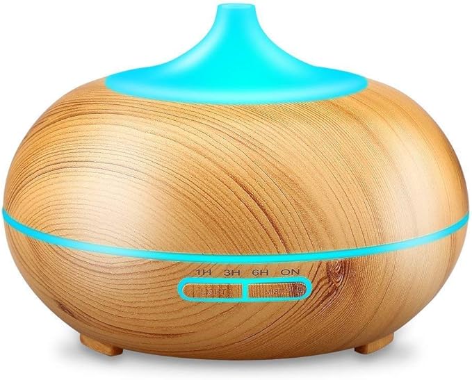 Aroma Essential Oil Diffuser, JoySusie 500ml Wood Grain Ultrasonic Cool Mist Whisper-Quiet Humidifier with Color LED Lights Changing & 4 Timer Settings, Waterless Auto Shut-Off for Spa Baby by JoySusie