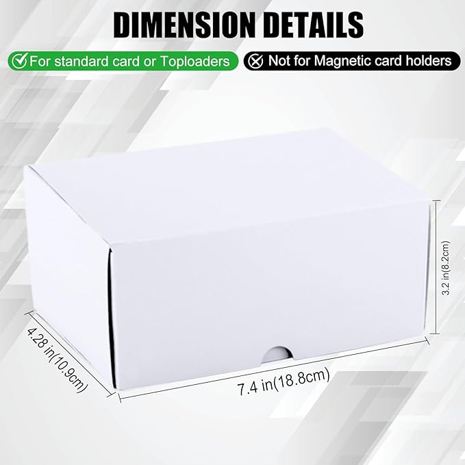Toploader Trading Card Storage Box, 10-Pack 100 Count White Corrugated Cardboard Bulk Sports Top Loaders Storage Box for TCG/Magic/Mtg Basketball Cards, Collectible Trading Card Organizer - Image 3