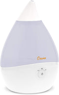 Crane Teardrop Ultrasonic Cool Mist Humidifier for Baby Nursery, 0.5 Gallon, Adjustable Settings, Essential Oil Diffuser White by Crane