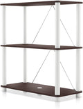 Homes: Inside + Out Apexa Modern 3-Tier Wide Shelving Units, Collectibles Display Shelves, Easy Assembly Standing Shelf, Home Storage Organizer for Living Room, Bedroom, Office, Espresso by HOMESInsideOut