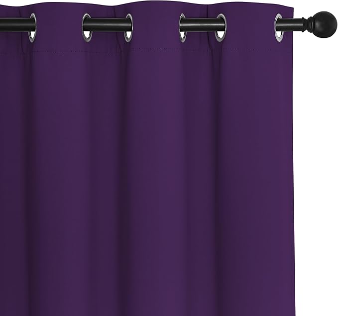 NICETOWN Patio Door Curtain Sound Blocking, Bedroom Privacy Room Divider Curtain, Thermal Insulated Blackout Closet Sliding Door Shade (1 Panel, 100" Wide x 120" Long, Royal Purple) - Image 7