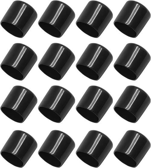 12 Pcs Round Rubber End Caps 1.1" (28mm) ID Vinyl Flexible Bolt Chair Foot Covers Screw Thread Chair Leg Protectors for Round Tubing Bolt Desk Chair Leg (Black) by Bonsicoky