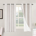 H.VERSAILTEX Primitive Linen Curtains 100% Blackout Curtain Drapes Burlap Fabric Curtains with White Thermal Insulated Liner, Grommet Top Drapes Living Room/Bedroom (2 Panels, 42 x 63 Inch, Ivory) by HVERSAILTEX