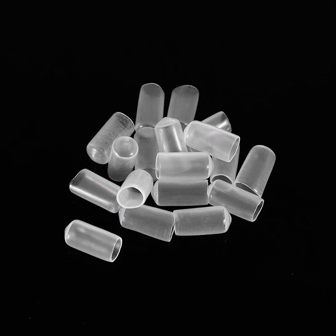 uxcell 20pcs Rubber End Caps 9.5mm(3/8") ID Vinyl PVC Round Tube Bolt Cap Cover Screw Thread Protectors Clear - Image 4