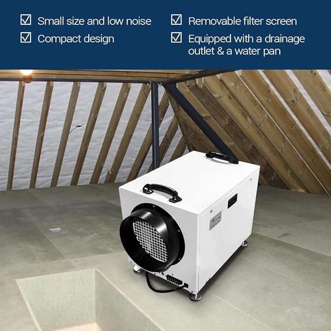 HD103 225 pints Crawlspace Dehumidifiers for Basements, Commercial Dehumidifier for Home, Garages, Water Damage Restoration, dehumidifiers for Crawl Space ETL Listed - Image 6
