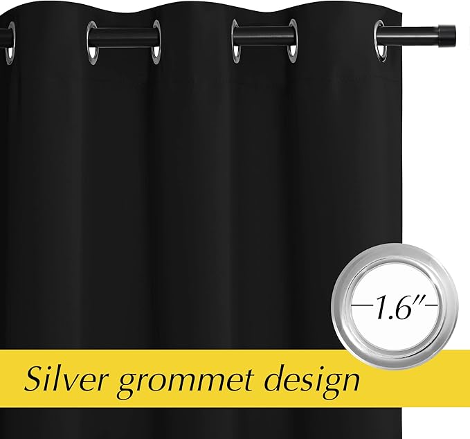 NICETOWN Door Curtain for Doorways, Blackout Privacy Doorway Curtains for Bedroom Closet Door, 80 inches Long Temporay Door Cover Portable Curtains for Hallway, 42 inches Wide, Black, 1 Panel - Image 6