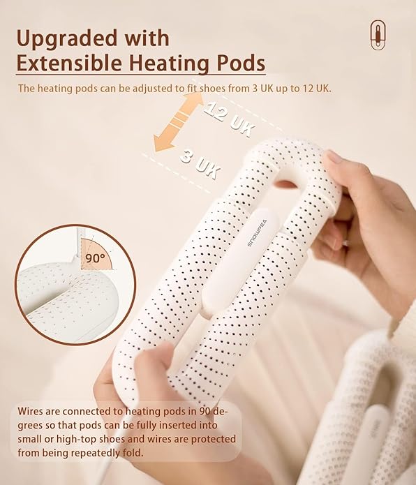 Snowpea Electric Shoe Dryer, Ski Boots Dryer, Shoe & Boot Warmer for Sweaty Sneakers Trainer Shoes with 3/6/9 Hours Timer - Image 4